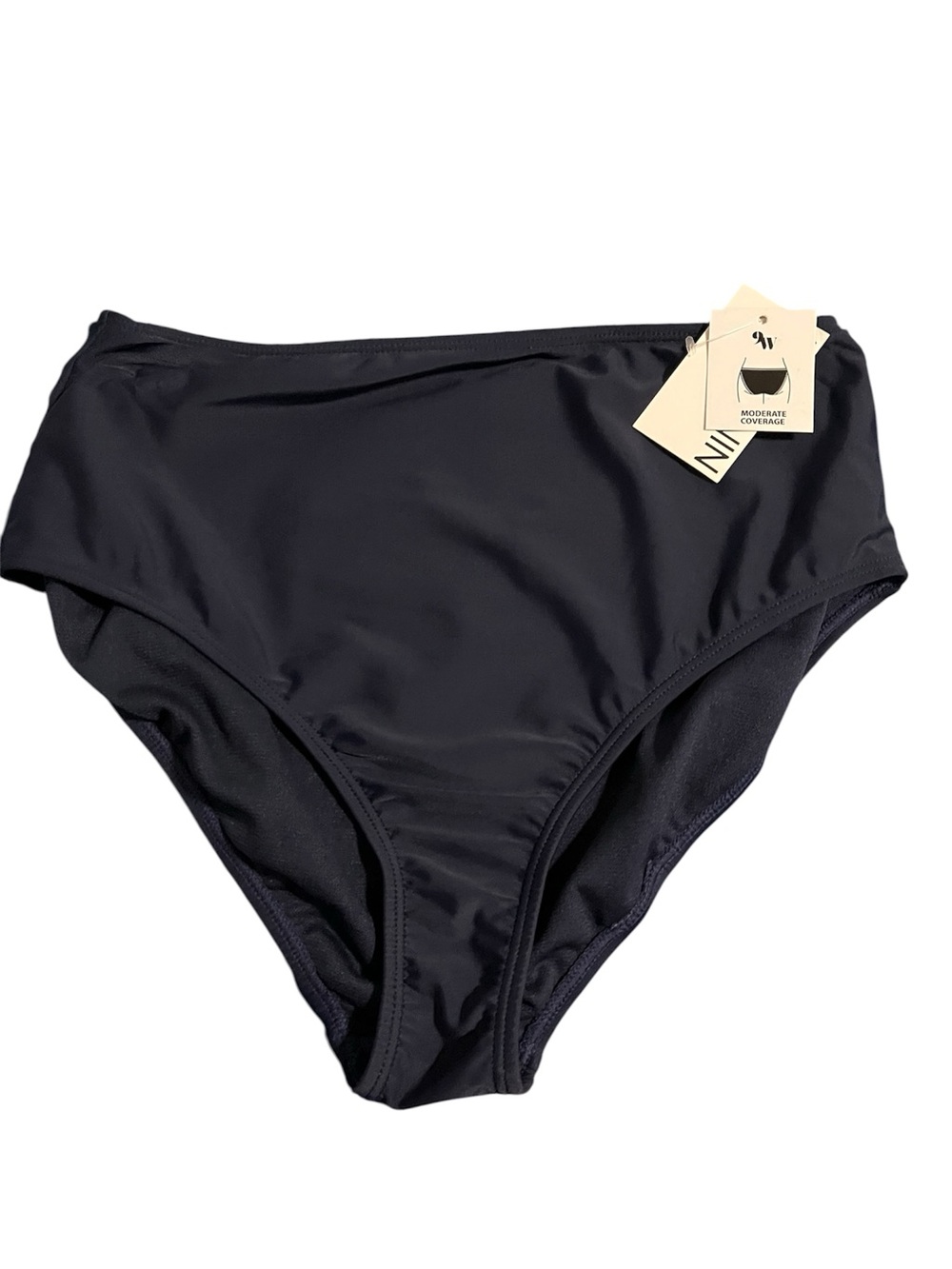 Nine West Black High-Waist One-Piece Swim Bottom